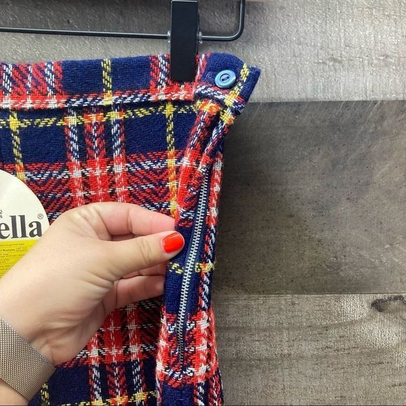 NWT 70s Dead Stock Cinderella Frocks Rosenau Bros Plaid Flare Leg Pants - Picture 4 of 10